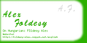 alex foldesy business card